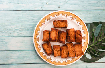 tofu or tahu bacem is one of type traditional food in Java Indonesia