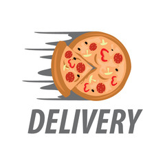 Pizza logo on white background.