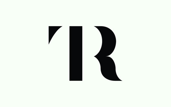 RT or TR and R or T Uppercase Letter Initial Logo Design, Vector Template