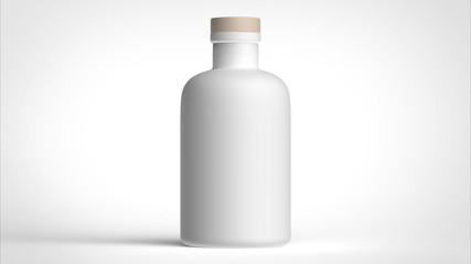 Clear White Matte Bottle Mockup Closed Cap 3d