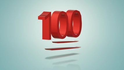 3d render Number 100 in red with a double line at the bottom. It can mean: I'm very proud, everything is just perfect. I am 100% of your opinion. I got all the balls on the exam. - Powered by Adobe
