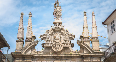 architectural detail of the gothic baroque cathedral of Braga
