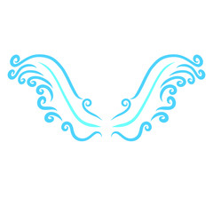 two graceful blue wings of curls, pattern