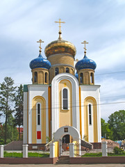 Fototapeta na wymiar Church of the Three Saints in the city of Sovetsk. Kaliningrad region