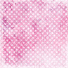 Watercolor background. White dots on a watercolor pink background.