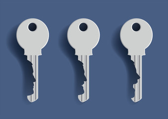 concept de l&rsquo;investissement et de l&rsquo;acquisition d&rsquo;un bien immobilier avec des cl&eacute;s o&ugrave; l&rsquo;on voit appara&icirc;tre des visages expressifs vu de profil.