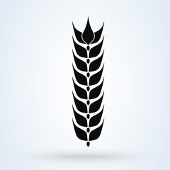Farm wheat ears icon template and Agriculture symbol. vector illustration