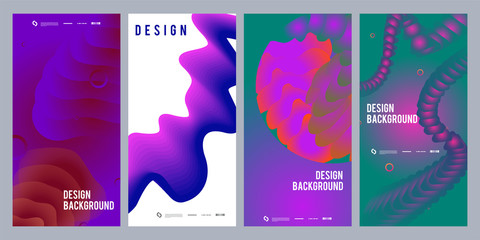 Trendy Abstract Colorful Geometric and Curve Vector Illustration Collage for Cover, book, social media story, and Page Layout Design. Cover and Poster Design Template for Magazine