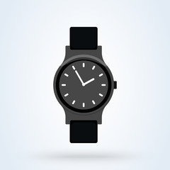 Flat modern and classic wrist watch. flat design vector illustration