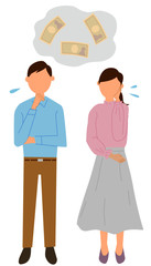 お金の心配をする夫婦