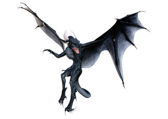 3D Rendering Fairy Tale Dragon on White