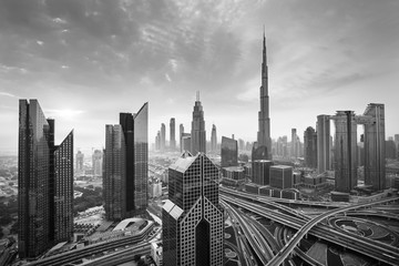 Dubai city center skyline, United Arab Emirates