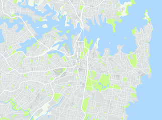 Fototapeta na wymiar Sydney Australia Downtown Vector Map
