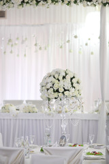 Beautiful white cool decoration wedding ceremony or party