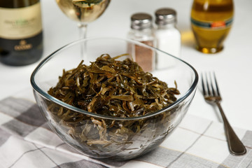 glass bowl of sea kale salad best delicious