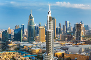 Obraz premium Dubai city center skyline, United Arab Emirates