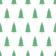 Seamless pattern with colored trees