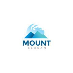 modern gradient mountain logo. simple icon, template design illustration