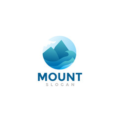 modern gradient mountain logo. simple icon, template design illustration