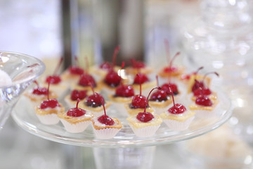 Delicious wedding reception candy bar dessert table