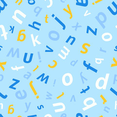 Alphabet vector seamless background