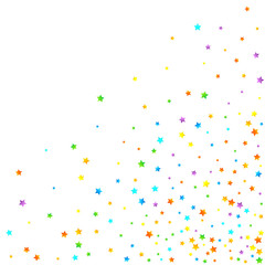 Rainbow Festive Confetti. Carnival Star Falling.