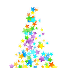 Rainbow Festive Confetti. Carnival Star Falling.