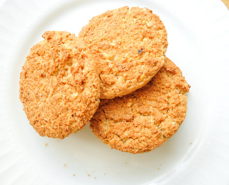 oatmeal cookies on a white plate