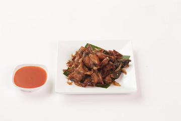 Thai food on white background