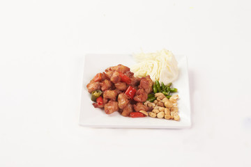 Thai food on white background