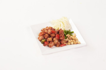 Thai food on white background