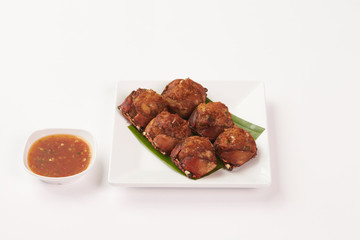 Thai food on white background