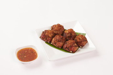 Thai food on white background