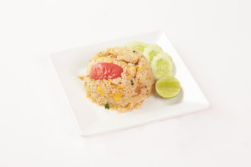 Thai food on white background