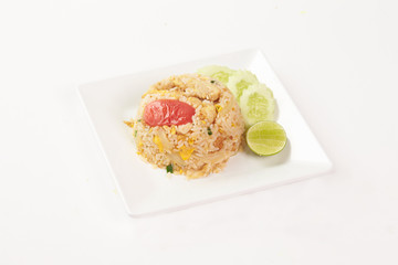 Thai food on white background