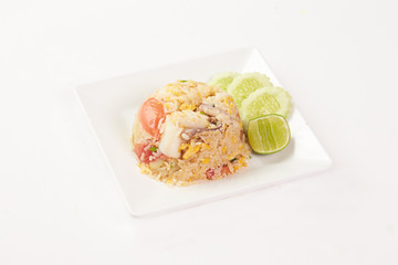Thai food on white background