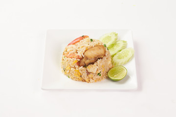 Thai food on white background