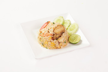 Thai food on white background
