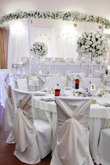 Wedding luxuary decoration in the restaurant