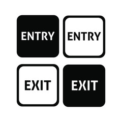 Entry and Exit signs for parking mall or shop.