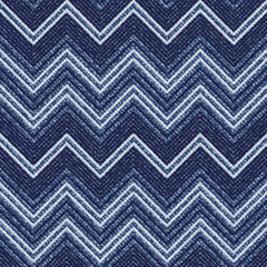 Denim Seamless Vector Textile Pattern. Blue Jeans Cloth with Chevron Stripes Repeating Pattern Tile. Jeans Indigo Striped Shirt background. Father's Day Background. Men's Fashion Fabric
