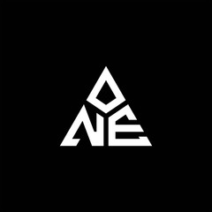 NE monogram logo with 3 pieces shape isolated on triangle