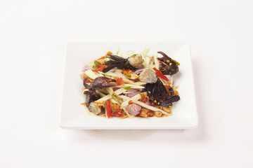 Thai food on white background