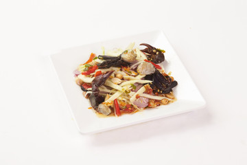 Thai food on white background