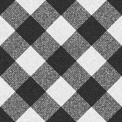 Black and White Jeans Gingham Seamless Pattern. Traditional Buffalo Check Plaid Pattern. Denim Vector Tablecloth Tartan Plaid Background.
