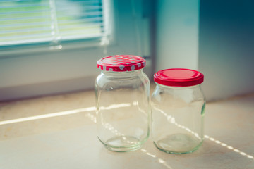 jars on the windowsill