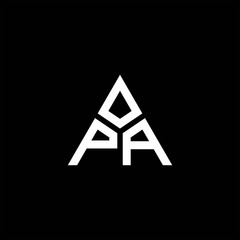 PA monogram logo with 3 pieces shape isolated on triangle