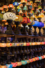Fototapeta premium Colorful lamps in Antalya, Turkey. popular Turkish souvenirs