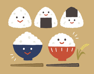 ご飯とおにぎりの家族