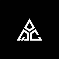 QC monogram logo with 3 pieces shape isolated on triangle
